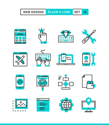 Plain & Line Icon Sets 44xEPS