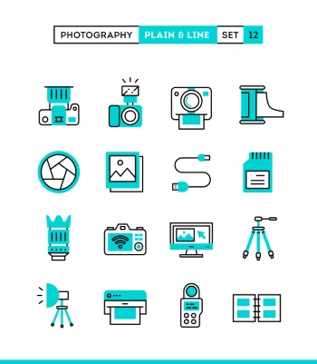 Plain & Line Icon Sets 44xEPS