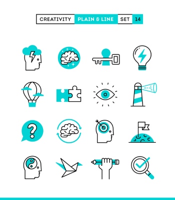 Plain & Line Icon Sets 44xEPS