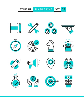 Plain & Line Icon Sets 44xEPS