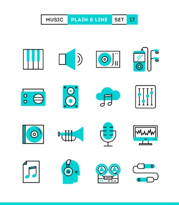 Plain & Line Icon Sets 44xEPS