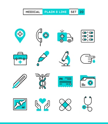Plain & Line Icon Sets 44xEPS