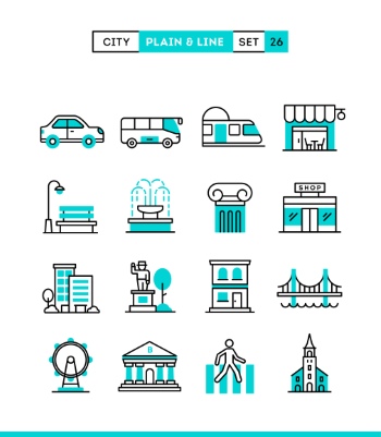 Plain & Line Icon Sets 44xEPS