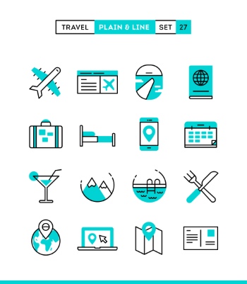 Plain & Line Icon Sets 44xEPS
