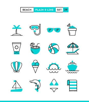 Plain & Line Icon Sets 44xEPS