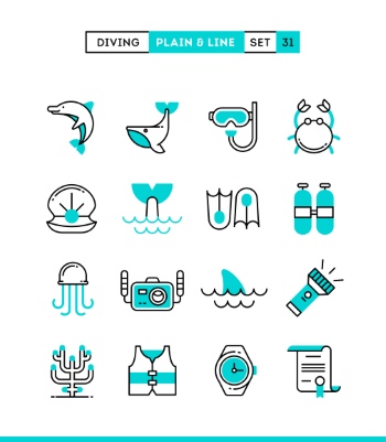 Plain & Line Icon Sets 44xEPS