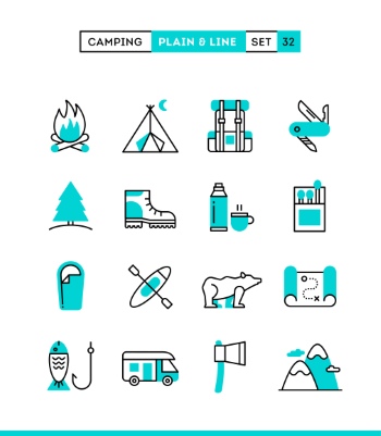 Plain & Line Icon Sets 44xEPS