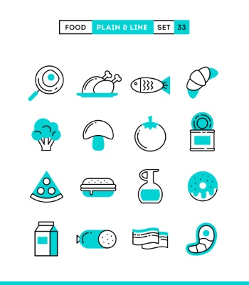 Plain & Line Icon Sets 44xEPS
