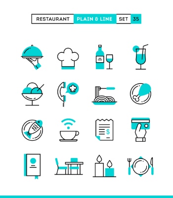 Plain & Line Icon Sets 44xEPS