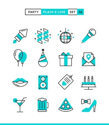 Plain & Line Icon Sets 44xEPS