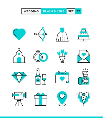 Plain & Line Icon Sets 44xEPS