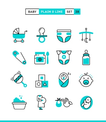 Plain & Line Icon Sets 44xEPS