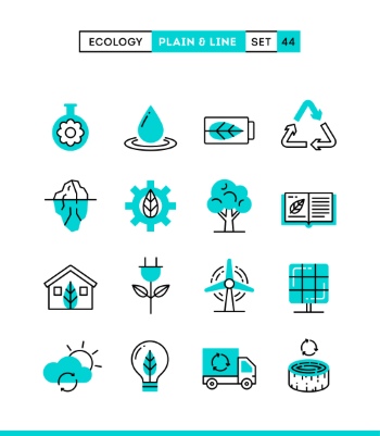 Plain & Line Icon Sets 44xEPS