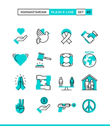 Plain & Line Icon Sets 44xEPS