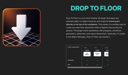 Drop2Floor v1.3 for Cinema 4D