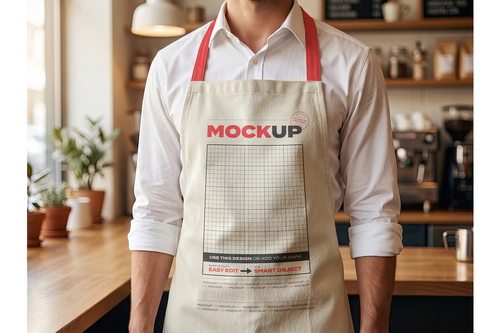 Man and Woman Apron Branding Mockups