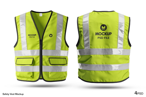High Quality Construction Vest Mockup