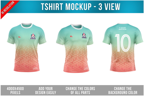 T-Shirt Mockup - 3 View