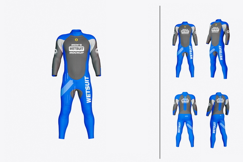Men Wetsuit Mockup Full Body