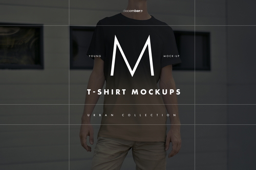 12 Mockups Men's T-Shirt (6 Urban and 6 Studio Isolated)