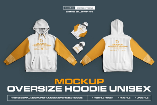 4 Mockups Unisex Oversize Hoodie