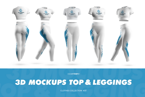 5 3D Sports Leggings and Top Mockups
