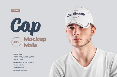 5 Mockups Men's Cap