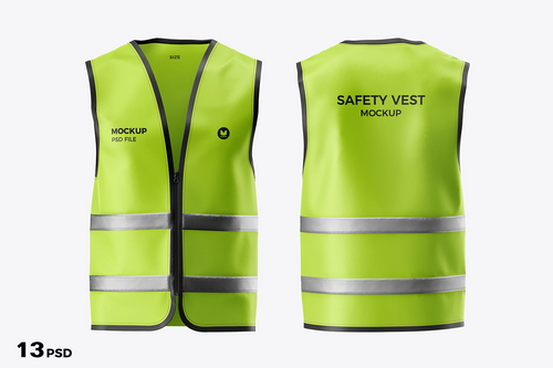 Safety Vest Uniform Mockup