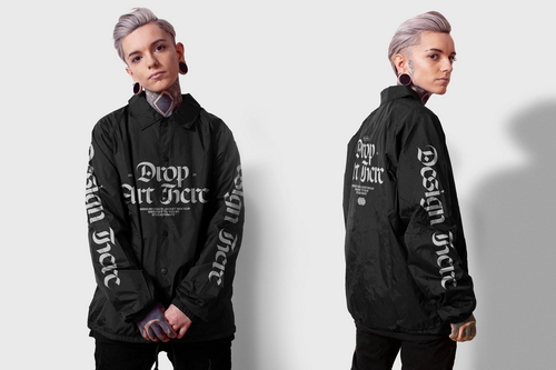Coach Jacket Mockup &ndash; Modelled