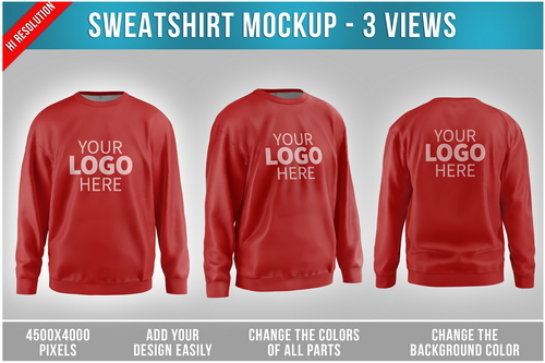 Sweatshirt Mockup - 3 View
