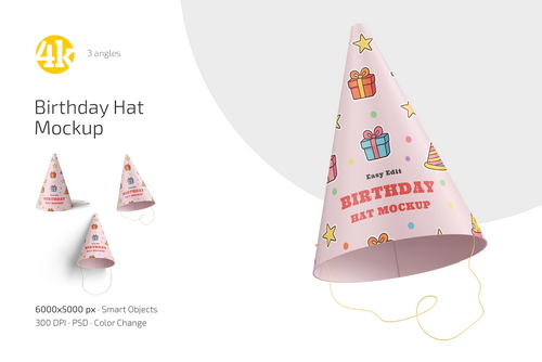 Birthday Hat Mockup Set