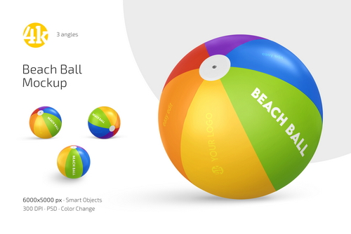 Beach Ball Mockup Set