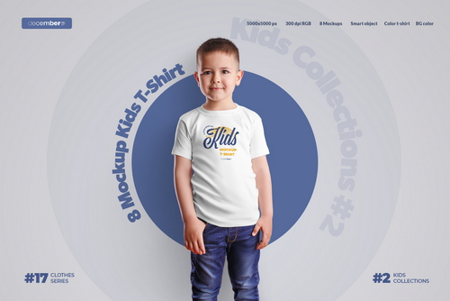 8 Mockups Kids Boy T-Shirt