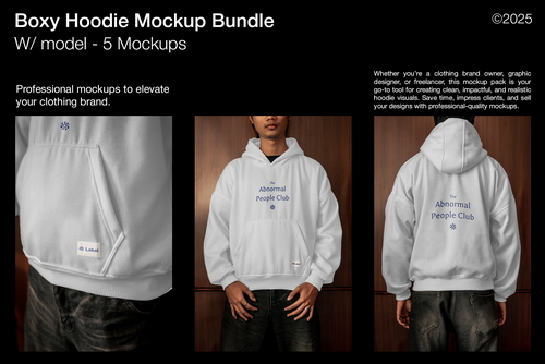Boxy Hoodie Mockup Bundle (With Model)
