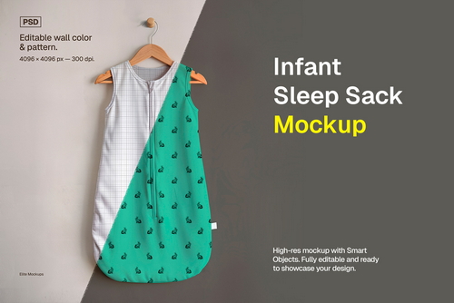 Baby Apparel Mockup Bundle &ndash; 4 PSD Files