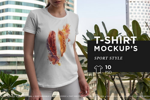 T-Shirt MockUp Girl Sport Style