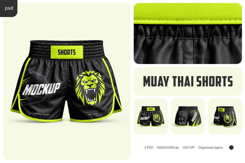 Muay Thai Shorts Mockup Set