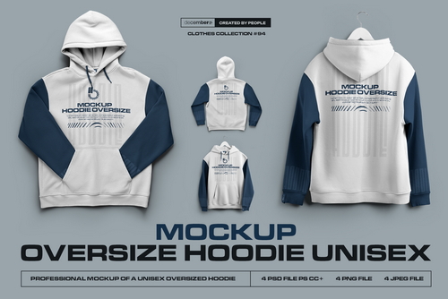 4 Mockups Unisex Oversize Hoodie