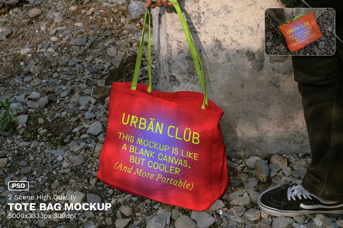 Urban Realistic Scene Tote Bag Mockup