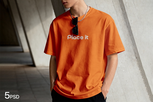 Urban Streetwear T-Shirt Mockup Set