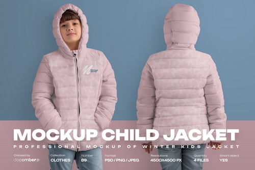 4 Mockups of a Kids Jacket