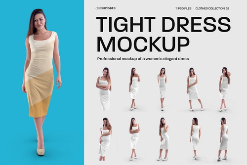 11 Women's Tight Dress Mockups