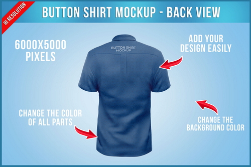 Button Shirt Mockup - Back View