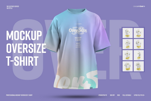 Oversize T-shirt Mockups Kit