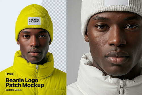 Beanie Logo Patch Mockup