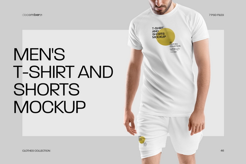 Men's T-Shirt and Shorts Mockups