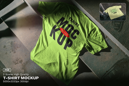 2 Realistic Scene High Quality T-Shirt Mockup - VOL 3