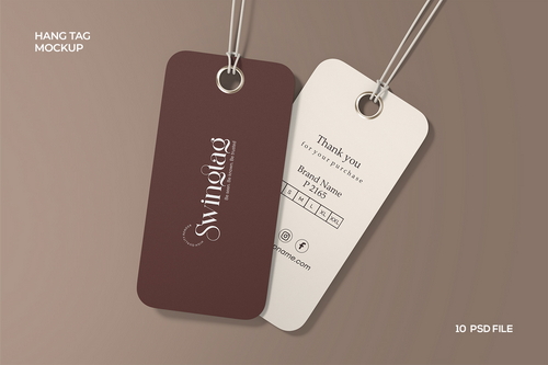 Clothing Hanging Tag Label Mockup