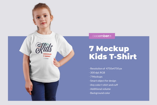 7 Mockups Kids T-Shirt