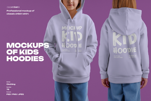 8 Mockups of a Kids Hoodie on a Girl
